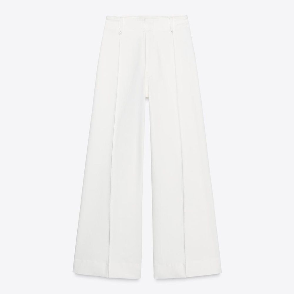 NWT Zara Wide Leg Tailored White Denim Jeans Size EU 40 US 8 - Picture 7 of 13